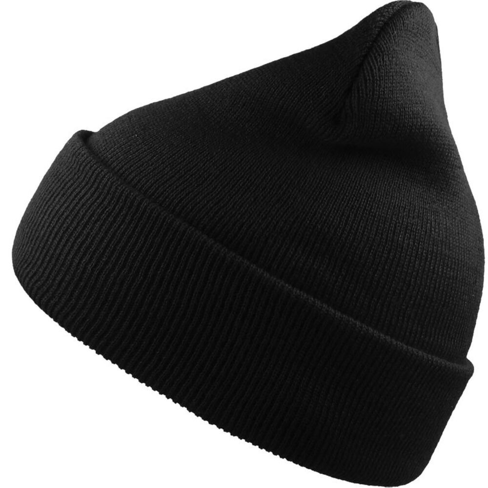 Atlantis Unisex Adult Wind Recycled Cuffed Beanie / Black